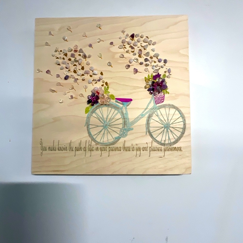 Decorative Bicycle Wall Art with Gem Accents